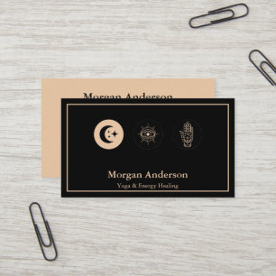 Abstrakte Mondphase Gold Spirituelle Energie Heile Visitenkarte