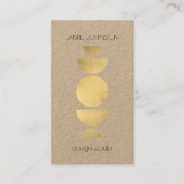 Abstrakte Mondphasen Geometrische Art Gold/Kraft Visitenkarte