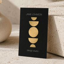 Abstrakte Mondphasen Geometrische Art Gold/Schwarz