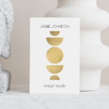 Abstrakte Mondphasen Geometrische Art Gold/Weiß