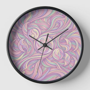Abstrakte Mondphasen-Pastell-Kunstuhren Uhr
