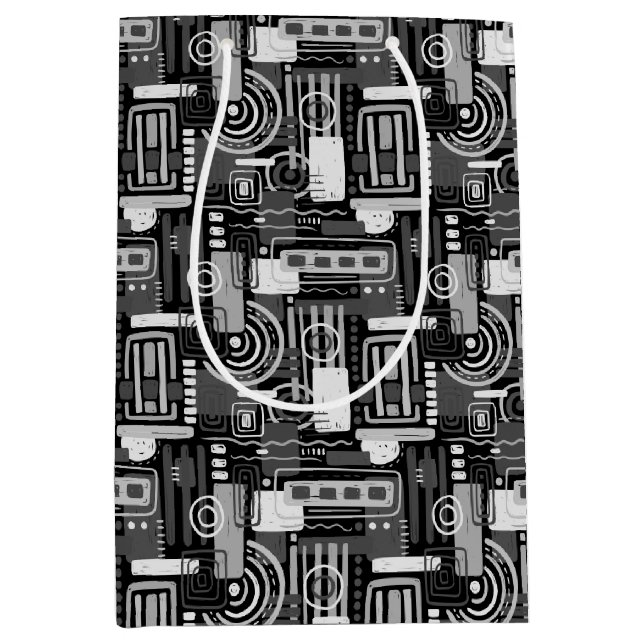 Abstrakte monochrome Geschenktasche Mittlere Geschenktüte (Vorderseite)