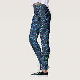Abstrakte Monogram aus schmaler metallischer Optik Leggings