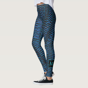 Abstrakte Monogram aus schmaler metallischer Optik Leggings