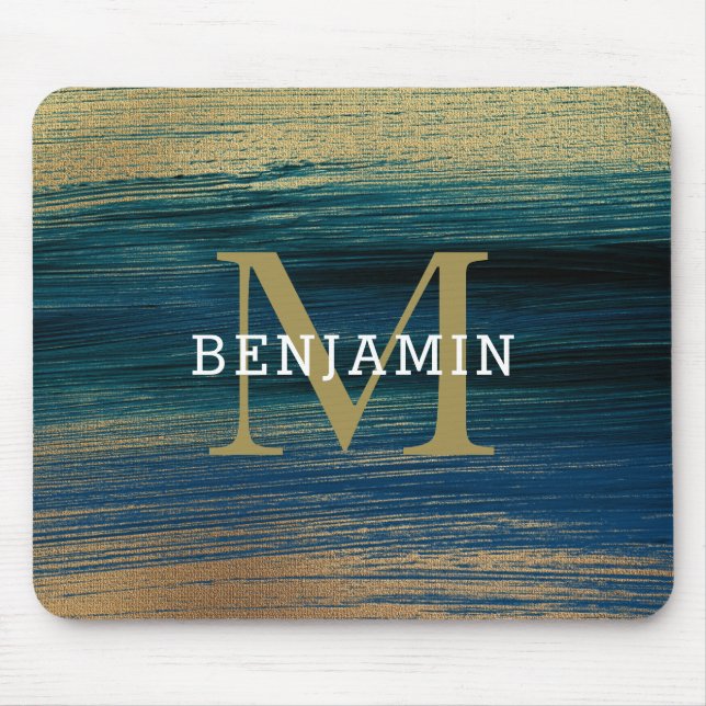 Abstrakte Monogramm für Männer in der Marine und G Mousepad (Vorne)