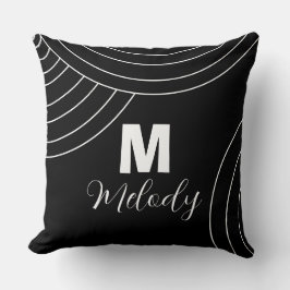 abstrakte Monogramm in Schwarzweiß Kissen