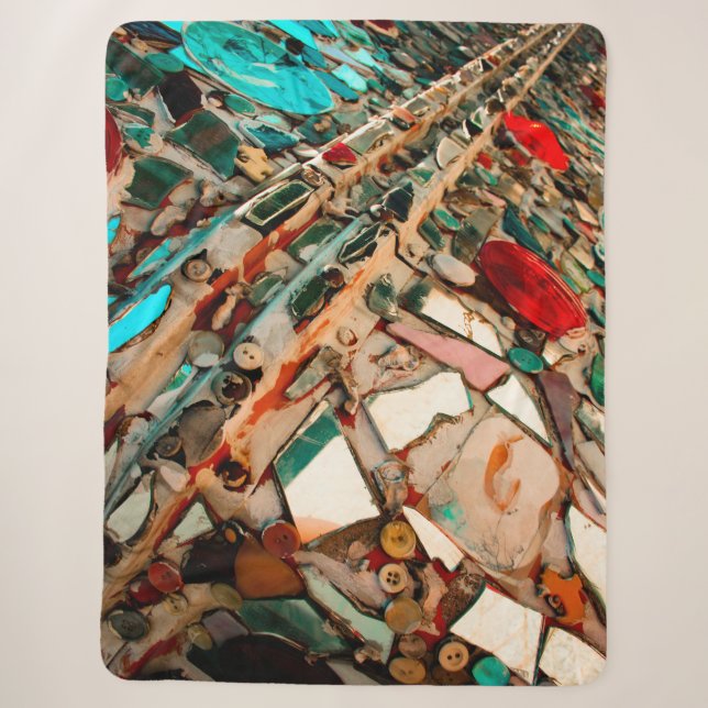 Abstrakte Mosaikfotografie Sherpadecke (Vorderseite)
