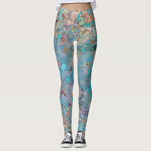 Abstrakte Mosaikkunst Leggings (Vorderseite)