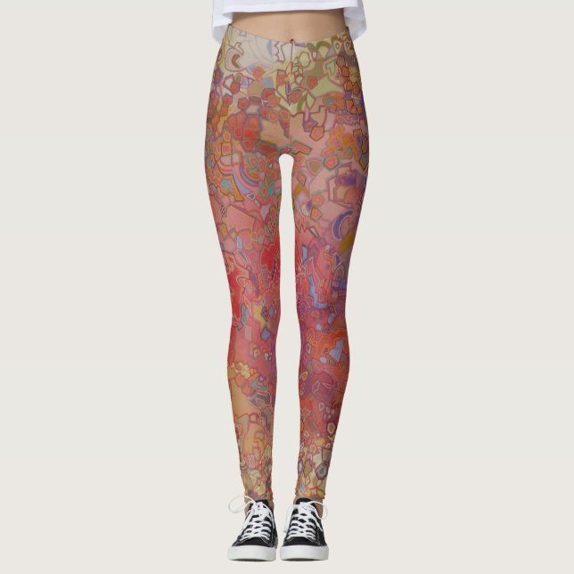 Abstrakte Mosaikkunst Leggings (Vorderseite)