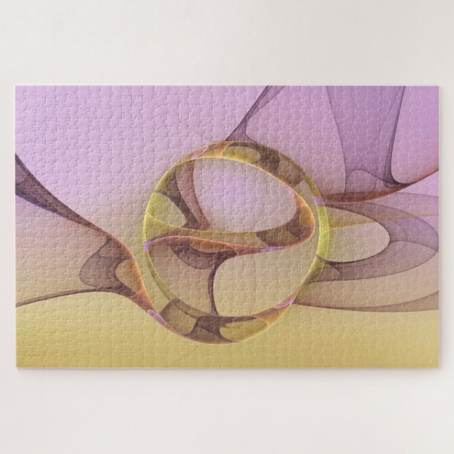Abstrakte Motive Modernes Rosa Goldenes Fraktal Ku (Horizontal)