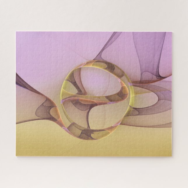 Abstrakte Motive Modernes Rosa Goldenes Fraktal Ku (Horizontal)