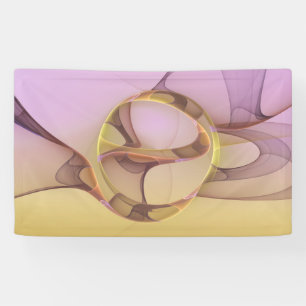 Abstrakte Motive Modernes Rosa Goldenes Fraktal Ku Banner