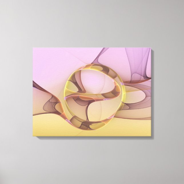 Abstrakte Motive Modernes Rosa Goldenes Fraktal Ku Leinwanddruck (Vorderseite)