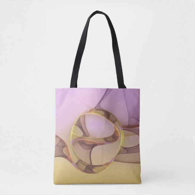 Abstrakte Motive Modernes Rosa Goldenes Fraktal Ku Tasche (Vorderseite)