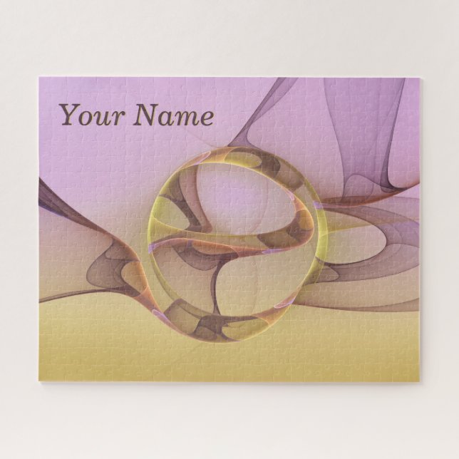 Abstrakte Motive Modernes Rosa Goldenes Fraktal Na (Horizontal)