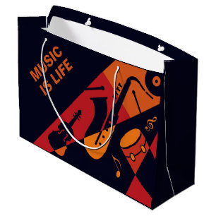 Abstrakte Musik - Sondertext Große Geschenktasche Geschenktüte