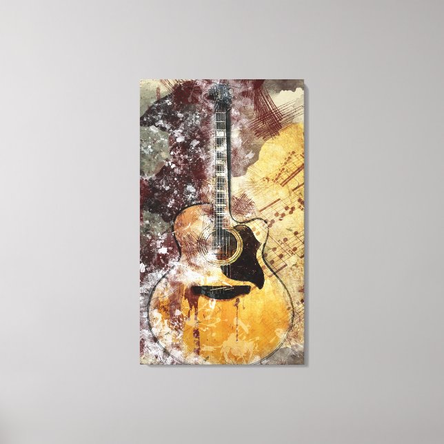 Abstrakte Musikgitarre Leinwand Wine tasting in de (Vorderseite)