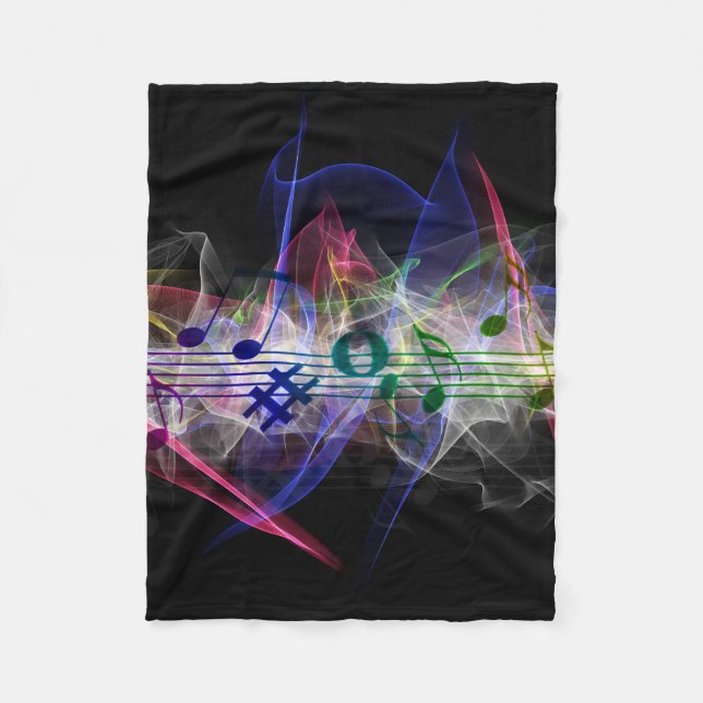 Abstrakte Musiknote Fleecedecke (Vorderseite)