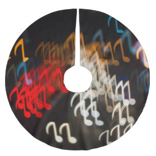 Abstrakte Musiknoten: Hintergrundbeleuchtung Polyester Weihnachtsbaumdecke