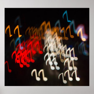 Abstrakte Musiknoten: Hintergrundbeleuchtung Poster