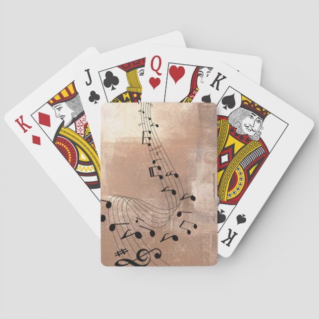 Abstrakte Musiknoten Spielkarten (Rückseite)