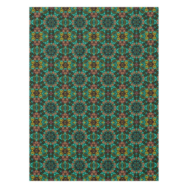 Abstrakte Mussaikkaleidoskopie, blühende Blume sch Tischdecke (Vorderseite)