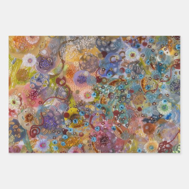 Abstrakte Muster Geschenkpapier Set (Vorderseite)