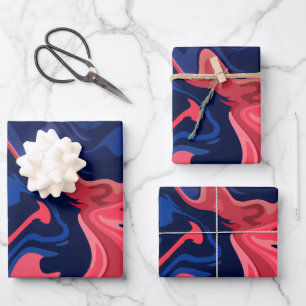 Abstrakte Muster in fett gefärbten Farben Geschenkpapier Set