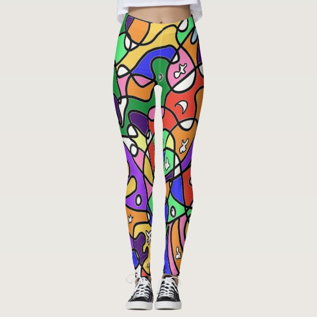  Abstrakte Muster  Leggings (Vorderseite)