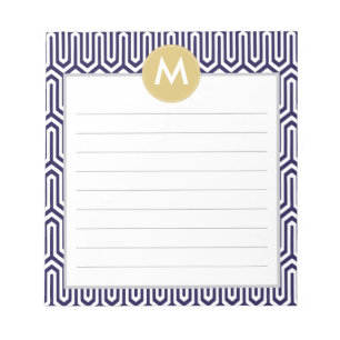 Abstrakte Muster-Monogramm-Initiale in der Notizblock