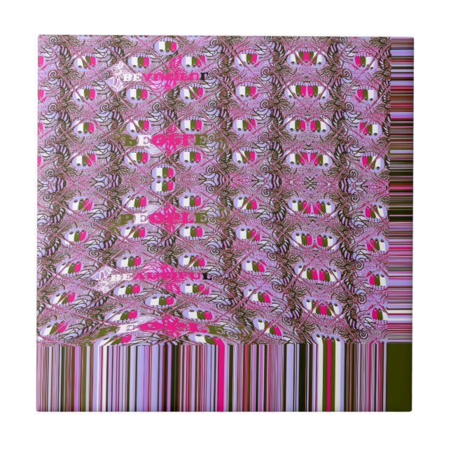 Abstrakte Musterkunst drucken, dicht und komplizie Fliese (Vorderseite)