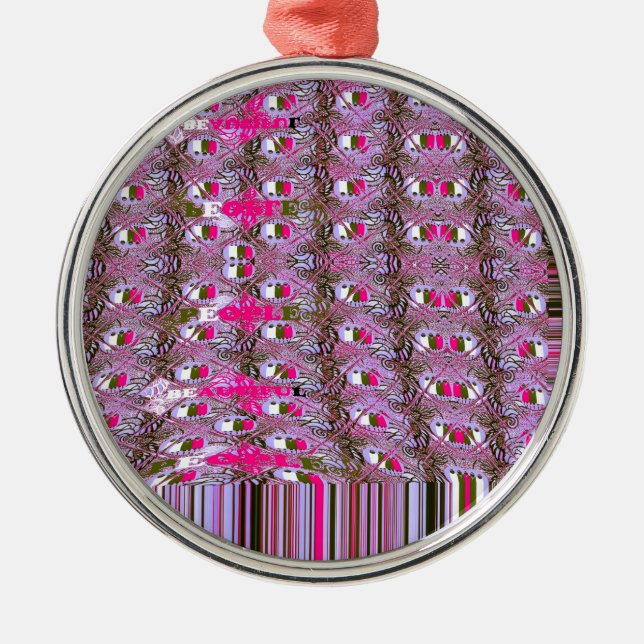 Abstrakte Musterkunst drucken, dicht und komplizie Silbernes Ornament (Vorne)