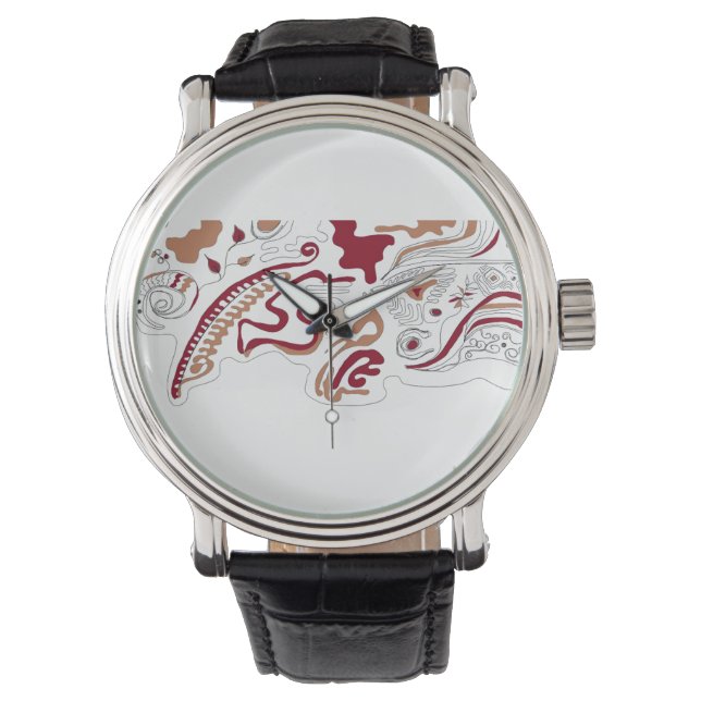 Abstrakte Musterüberwachung Armbanduhr (Vorderseite)