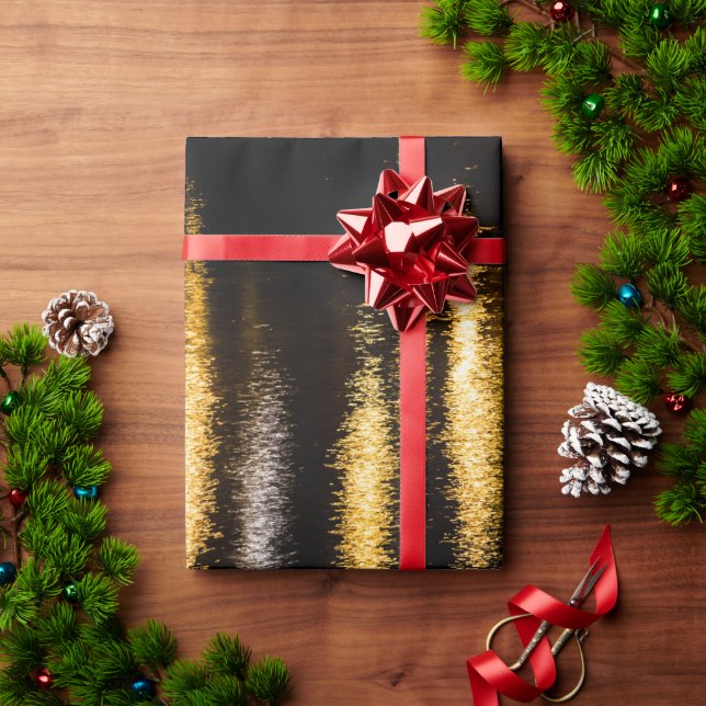 Abstrakte Nachtlichter Meerglanz-Reflexion Geschenkpapier (Feiertagsgeschenk)