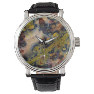 Abstrakte Nahaufnahme von Ozean-Jaspis Armbanduhr