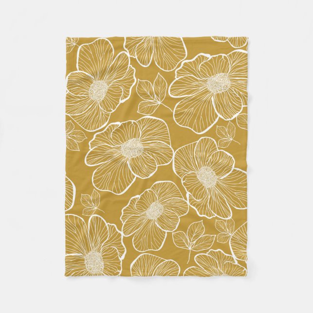 Abstrakte nahtlose Blumenmuster. Blume Fleecedecke (Vorderseite)