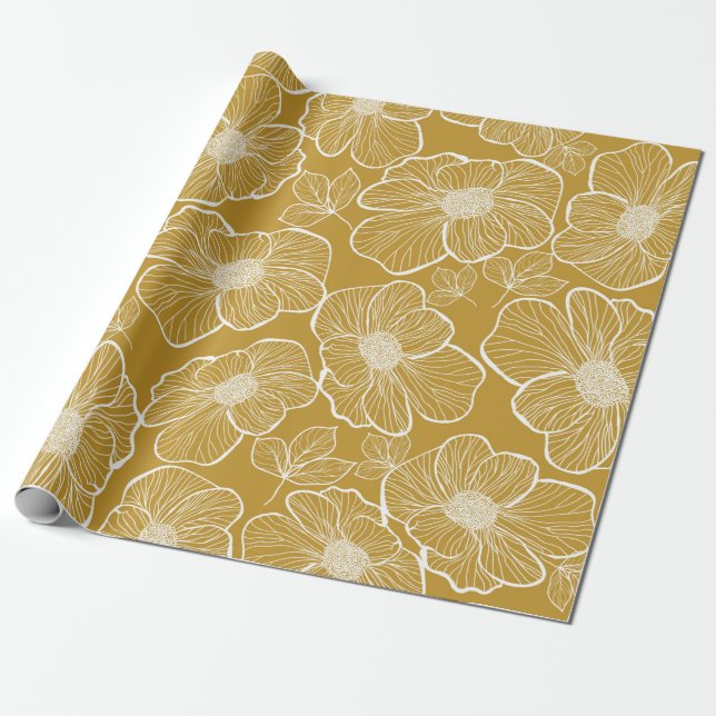 Abstrakte nahtlose Blumenmuster. Blume Geschenkpapier (Ungerollt)