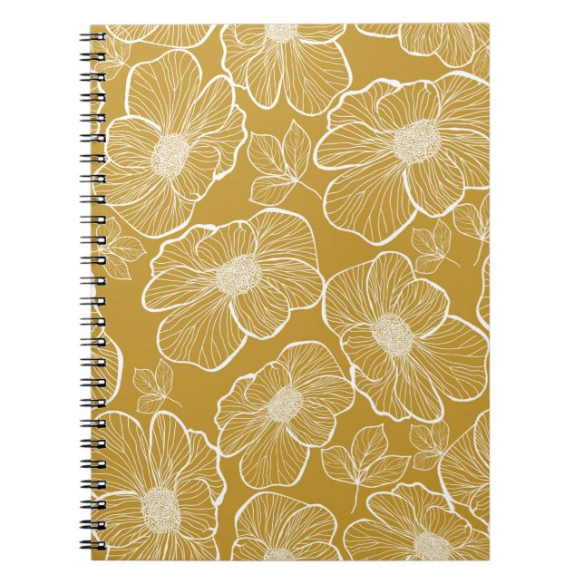 Abstrakte nahtlose Blumenmuster. Blume Notizblock (Vorderseite)