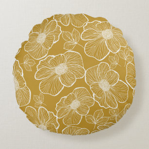 Abstrakte nahtlose Blumenmuster. Blume Rundes Kissen