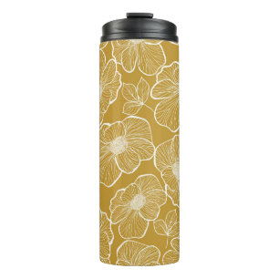 Abstrakte nahtlose Blumenmuster. Blume Thermosbecher