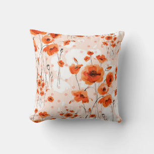 Abstrakte, nahtlose Blumenmuster mit Pinsel Kissen