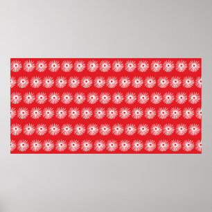 Abstrakte nahtlose Schwarz-Weiß-Blumenstruktur. Poster