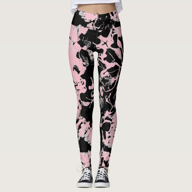 Abstrakte Nassfarbe Leggings (Vorderseite)