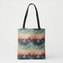 Abstrakte Natur: Minimalistisches Lotus- und Vogel