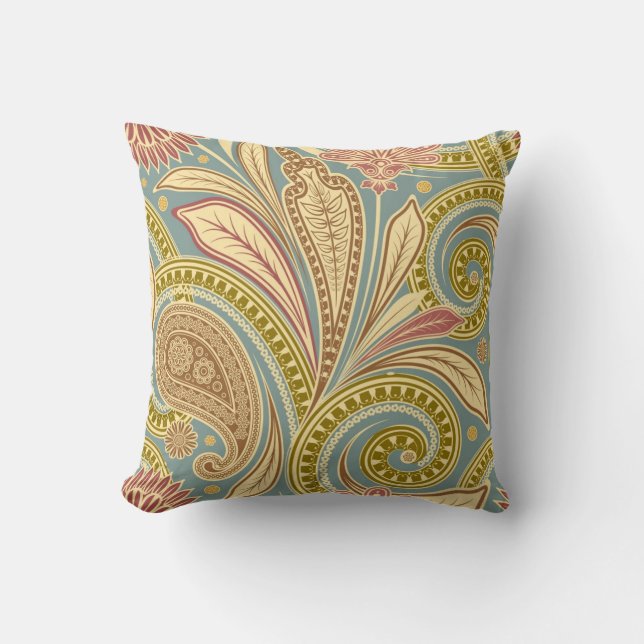 Abstrakte Natur Paisley Kissen (Vorderseite)