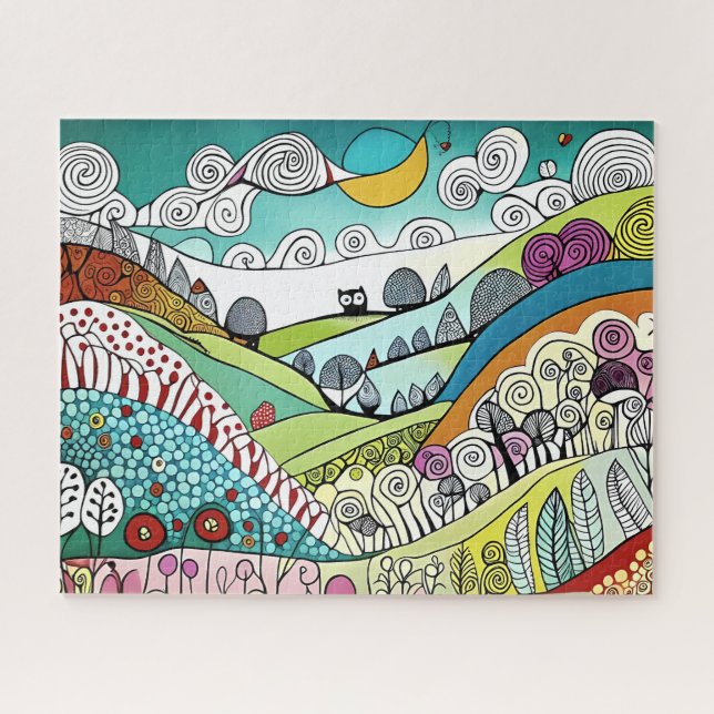 Abstrakte Naturlandschaft Kunst-Doodle der Landsch (Horizontal)