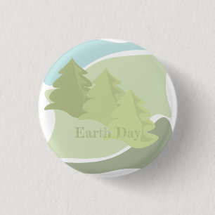 Abstrakte Naturlandschaft mit Tannen und Himmel Button