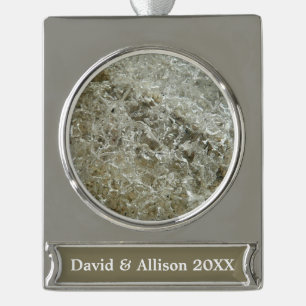 Abstrakte Naturtextur Gletschereis Banner-Ornament Silber