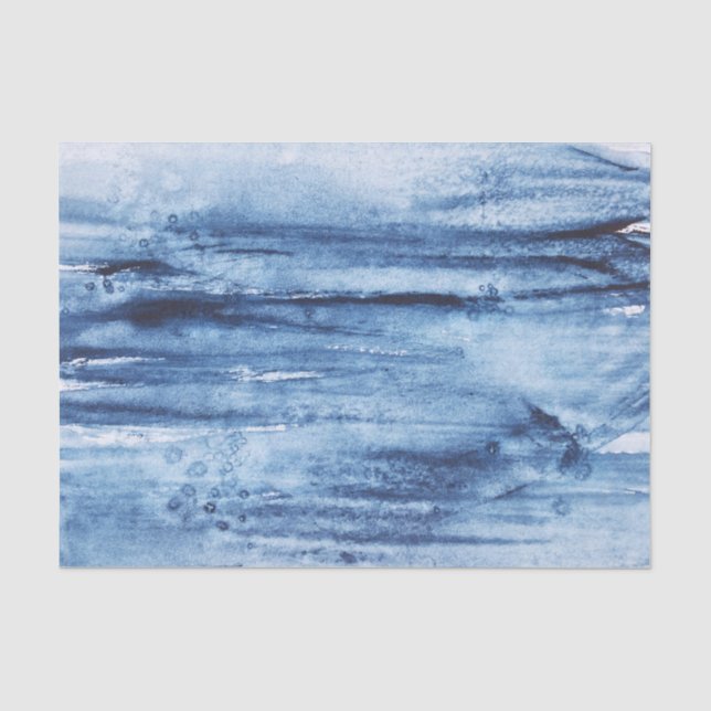 Abstrakte Navy Blue White Seidenpapier (Vorderseite)