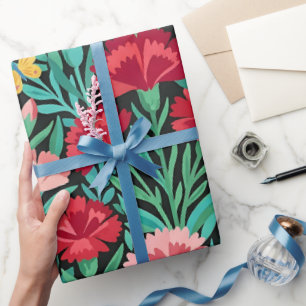 Abstrakte Nelken Schmetterlinge Geschenkpapier